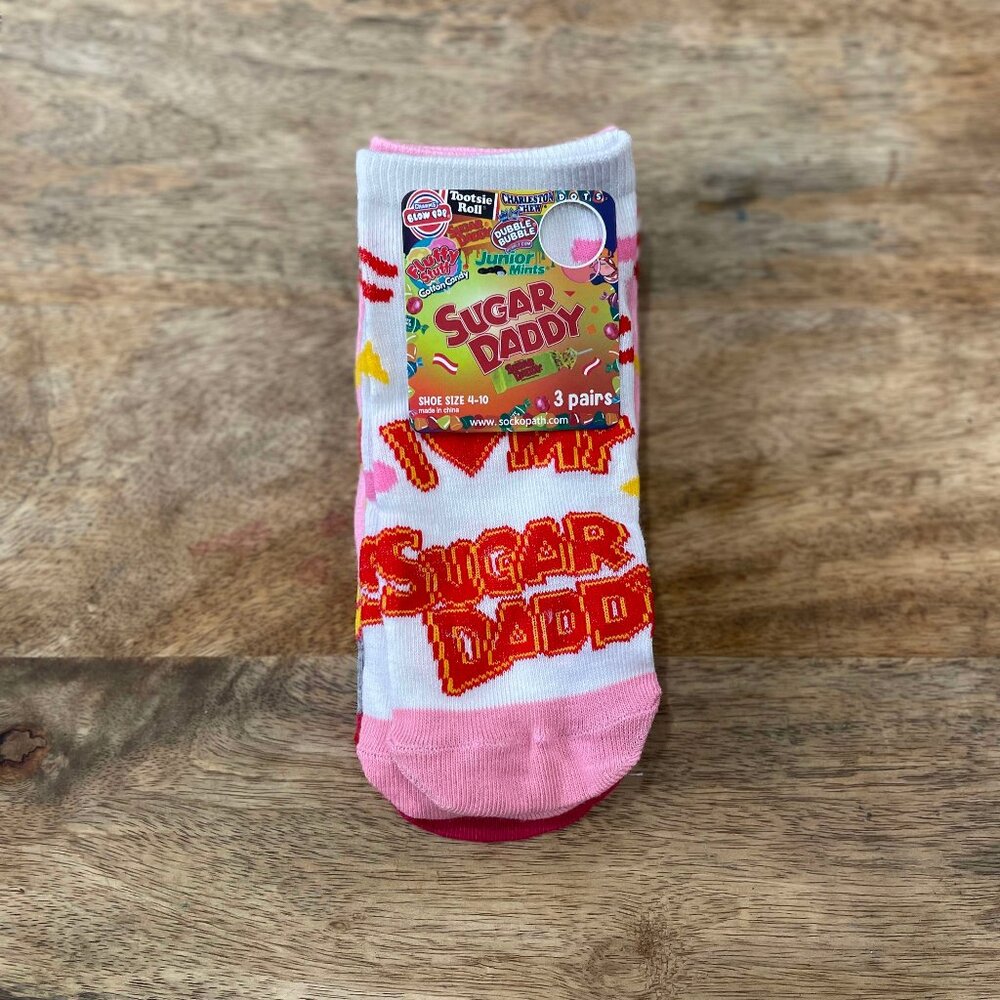 5/$20 NEW 3Pk Women's Sugar Daddy Candy Socks